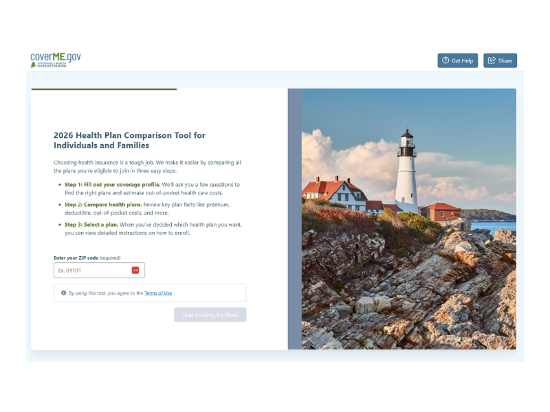 Maine health plan comparison tool